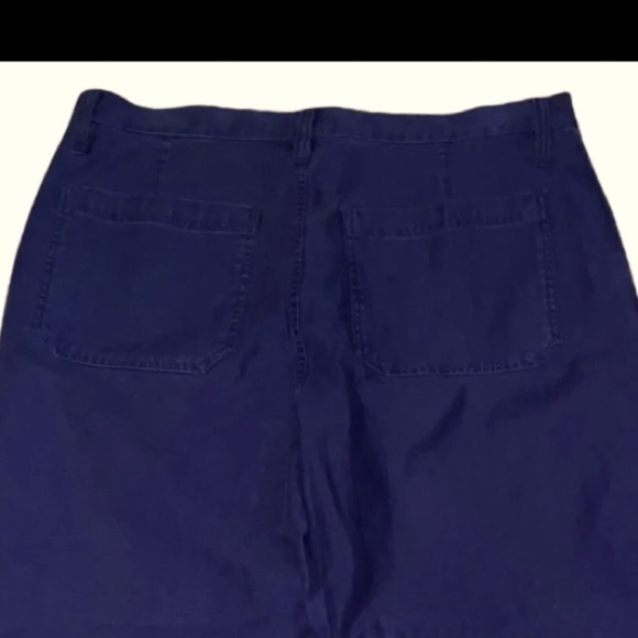 NWOT J Crew Factory Wide Leg Pant, Button Fly, Crop, Slub cotton, 27x24 - Picture 8 of 10